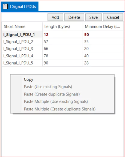 PDUs copy paste option