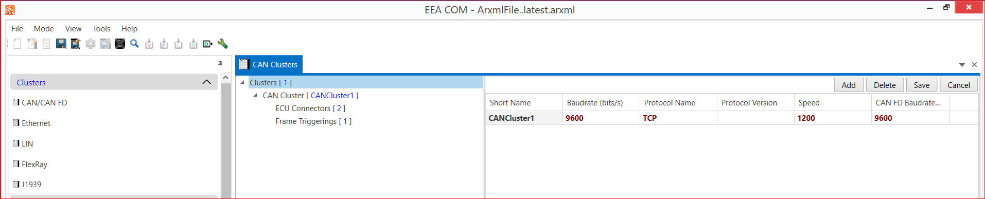 CAN/CAN FD Cluster