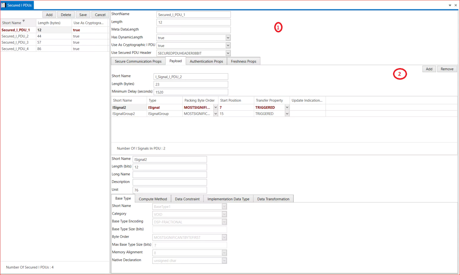 Payload in Secured I PDUs