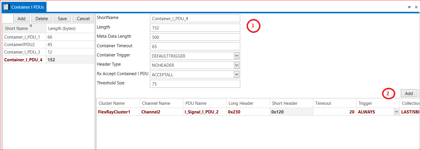 Container I PDUs